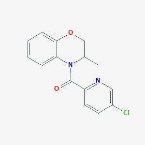 molecular formula C15H13ClN2O2 B7611375 (5-Chloropyridin-2-yl)-(3-methyl-2,3-dihydro-1,4-benzoxazin-4-yl)methanone 