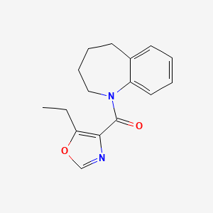 molecular formula C16H18N2O2 B7611414 (5-Ethyl-1,3-oxazol-4-yl)-(2,3,4,5-tetrahydro-1-benzazepin-1-yl)methanone 