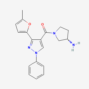 [(3S)-3-aminopyrrolidin-1-yl]-[3-(5-methylfuran-2-yl)-1-phenylpyrazol-4-yl]methanone