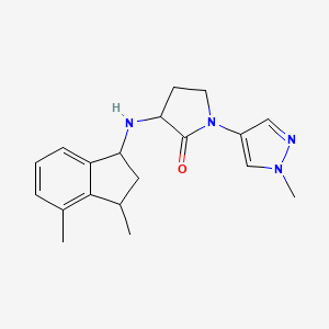 3-[(3,4-dimethyl-2,3-dihydro-1H-inden-1-yl)amino]-1-(1-methylpyrazol-4-yl)pyrrolidin-2-one