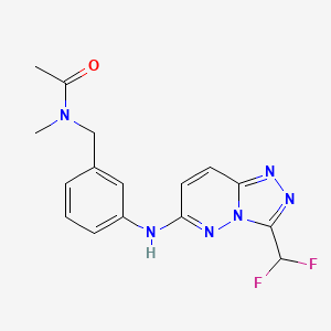 N-[[3-[[3-(difluoromethyl)-[1,2,4]triazolo[4,3-b]pyridazin-6-yl]amino]phenyl]methyl]-N-methylacetamide