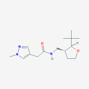 N-[[(2S,3R)-2-tert-butyloxolan-3-yl]methyl]-2-(1-methylpyrazol-4-yl)acetamide