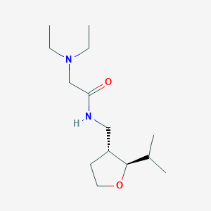 molecular formula C14H28N2O2 B7611490 2-(diethylamino)-N-[[(2R,3R)-2-propan-2-yloxolan-3-yl]methyl]acetamide 