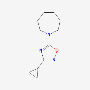 molecular formula C11H17N3O B7611500 5-(Azepan-1-yl)-3-cyclopropyl-1,2,4-oxadiazole 