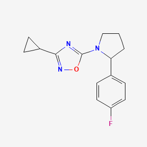 3-Cyclopropyl-5-[2-(4-fluorophenyl)pyrrolidin-1-yl]-1,2,4-oxadiazole