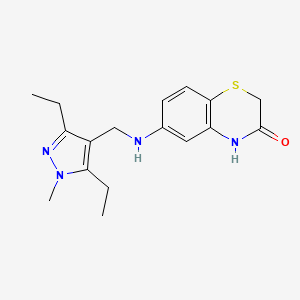 6-[(3,5-diethyl-1-methylpyrazol-4-yl)methylamino]-4H-1,4-benzothiazin-3-one