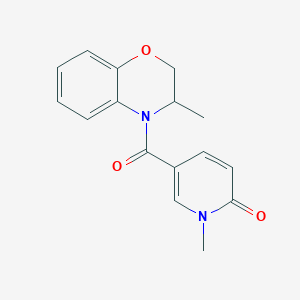 molecular formula C16H16N2O3 B7611562 1-Methyl-5-(3-methyl-2,3-dihydro-1,4-benzoxazine-4-carbonyl)pyridin-2-one 