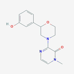 molecular formula C15H17N3O3 B7611585 3-[2-(3-Hydroxyphenyl)morpholin-4-yl]-1-methylpyrazin-2-one 