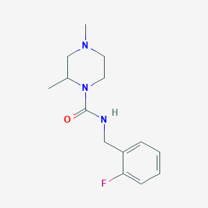 N-[(2-fluorophenyl)methyl]-2,4-dimethylpiperazine-1-carboxamide