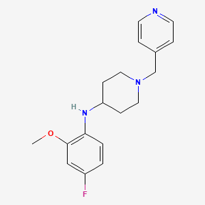 molecular formula C18H22FN3O B7611596 N-(4-fluoro-2-methoxyphenyl)-1-(pyridin-4-ylmethyl)piperidin-4-amine 