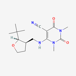 4-[[(2S,3R)-2-tert-butyloxolan-3-yl]methylamino]-1,3-dimethyl-2,6-dioxopyrimidine-5-carbonitrile