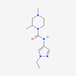 molecular formula C12H21N5O B7611632 N-(1-ethylpyrazol-4-yl)-2,4-dimethylpiperazine-1-carboxamide 