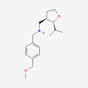 molecular formula C17H27NO2 B7611681 N-[[4-(methoxymethyl)phenyl]methyl]-1-[(2R,3R)-2-propan-2-yloxolan-3-yl]methanamine 