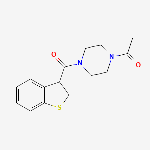 molecular formula C15H18N2O2S B7611701 1-[4-(2,3-Dihydro-1-benzothiophene-3-carbonyl)piperazin-1-yl]ethanone 