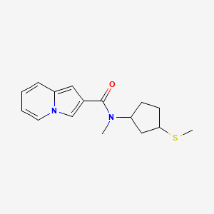 N-methyl-N-(3-methylsulfanylcyclopentyl)indolizine-2-carboxamide