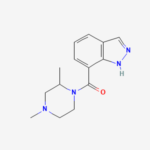 molecular formula C14H18N4O B7611792 (2,4-dimethylpiperazin-1-yl)-(1H-indazol-7-yl)methanone 