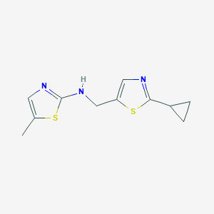 molecular formula C11H13N3S2 B7611797 N-[(2-cyclopropyl-1,3-thiazol-5-yl)methyl]-5-methyl-1,3-thiazol-2-amine 