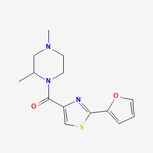 molecular formula C14H17N3O2S B7611809 (2,4-Dimethylpiperazin-1-yl)-[2-(furan-2-yl)-1,3-thiazol-4-yl]methanone 