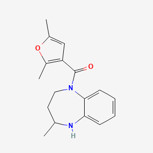 molecular formula C17H20N2O2 B7611813 (2,5-Dimethylfuran-3-yl)-(2-methyl-1,2,3,4-tetrahydro-1,5-benzodiazepin-5-yl)methanone 