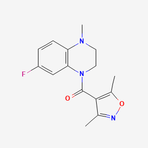 (3,5-Dimethyl-1,2-oxazol-4-yl)-(7-fluoro-4-methyl-2,3-dihydroquinoxalin-1-yl)methanone