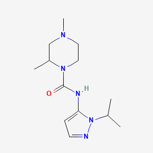 molecular formula C13H23N5O B7611836 2,4-dimethyl-N-(2-propan-2-ylpyrazol-3-yl)piperazine-1-carboxamide 