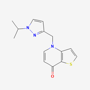 molecular formula C14H15N3OS B7611860 4-[(1-Propan-2-ylpyrazol-3-yl)methyl]thieno[3,2-b]pyridin-7-one 