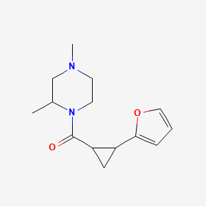 molecular formula C14H20N2O2 B7611865 (2,4-Dimethylpiperazin-1-yl)-[2-(furan-2-yl)cyclopropyl]methanone 