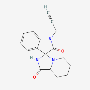 molecular formula C17H17N3O2 B7611906 1'-Prop-2-ynylspiro[2,5,6,7,8,8a-hexahydroimidazo[1,5-a]pyridine-3,3'-indole]-1,2'-dione 