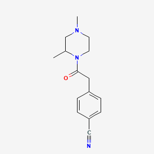 molecular formula C15H19N3O B7611907 4-[2-(2,4-Dimethylpiperazin-1-yl)-2-oxoethyl]benzonitrile 