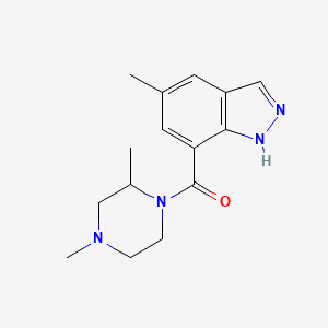 molecular formula C15H20N4O B7611935 (2,4-dimethylpiperazin-1-yl)-(5-methyl-1H-indazol-7-yl)methanone 