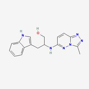 molecular formula C17H18N6O B7611959 3-(1H-indol-3-yl)-2-[(3-methyl-[1,2,4]triazolo[4,3-b]pyridazin-6-yl)amino]propan-1-ol 