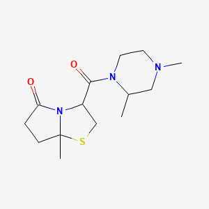 molecular formula C14H23N3O2S B7611984 3-(2,4-Dimethylpiperazine-1-carbonyl)-7a-methyl-2,3,6,7-tetrahydropyrrolo[2,1-b][1,3]thiazol-5-one 