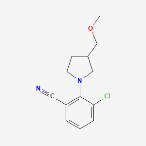 molecular formula C13H15ClN2O B7611987 3-Chloro-2-[3-(methoxymethyl)pyrrolidin-1-yl]benzonitrile 