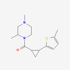 molecular formula C15H22N2OS B7612013 (2,4-Dimethylpiperazin-1-yl)-[2-(5-methylthiophen-2-yl)cyclopropyl]methanone 