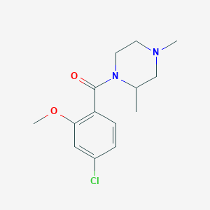 molecular formula C14H19ClN2O2 B7612026 (4-Chloro-2-methoxyphenyl)-(2,4-dimethylpiperazin-1-yl)methanone 