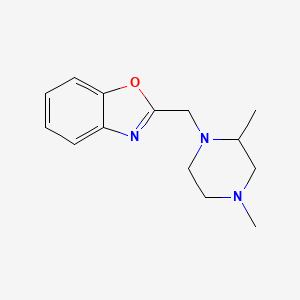 molecular formula C14H19N3O B7612080 2-[(2,4-Dimethylpiperazin-1-yl)methyl]-1,3-benzoxazole 