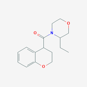 molecular formula C16H21NO3 B7612087 3,4-dihydro-2H-chromen-4-yl-(3-ethylmorpholin-4-yl)methanone 