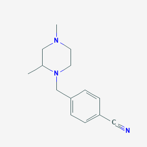 molecular formula C14H19N3 B7612105 4-[(2,4-Dimethylpiperazin-1-yl)methyl]benzonitrile 