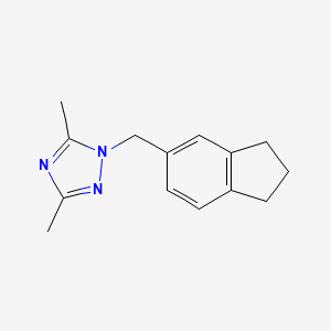 molecular formula C14H17N3 B7612155 1-(2,3-dihydro-1H-inden-5-ylmethyl)-3,5-dimethyl-1,2,4-triazole 