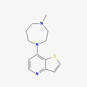 molecular formula C13H17N3S B7612172 7-(4-Methyl-1,4-diazepan-1-yl)thieno[3,2-b]pyridine 