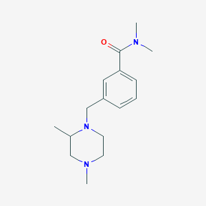 molecular formula C16H25N3O B7612210 3-[(2,4-dimethylpiperazin-1-yl)methyl]-N,N-dimethylbenzamide 