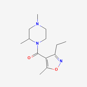 molecular formula C13H21N3O2 B7612215 (2,4-Dimethylpiperazin-1-yl)-(3-ethyl-5-methyl-1,2-oxazol-4-yl)methanone 