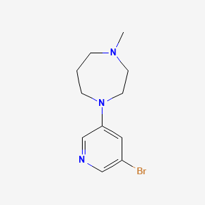 molecular formula C11H16BrN3 B7612228 1-(5-Bromopyridin-3-yl)-4-methyl-1,4-diazepane 