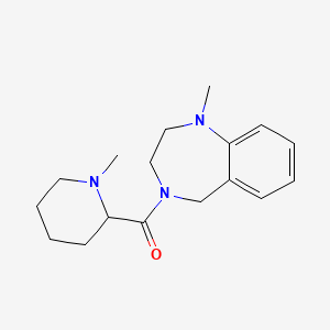 molecular formula C17H25N3O B7612235 (1-methyl-3,5-dihydro-2H-1,4-benzodiazepin-4-yl)-(1-methylpiperidin-2-yl)methanone 