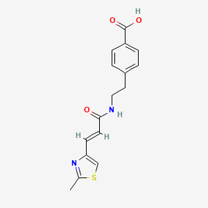 4-[2-[[(E)-3-(2-methyl-1,3-thiazol-4-yl)prop-2-enoyl]amino]ethyl]benzoic acid