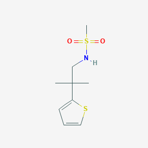 molecular formula C9H15NO2S2 B7612283 N-(2-methyl-2-thiophen-2-ylpropyl)methanesulfonamide 