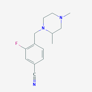 molecular formula C14H18FN3 B7612305 4-[(2,4-Dimethylpiperazin-1-yl)methyl]-3-fluorobenzonitrile 