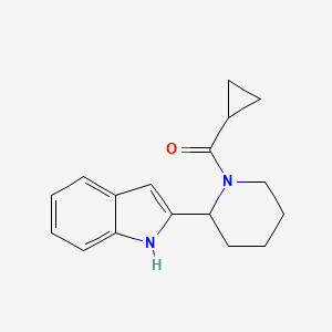 molecular formula C17H20N2O B7612306 cyclopropyl-[2-(1H-indol-2-yl)piperidin-1-yl]methanone 