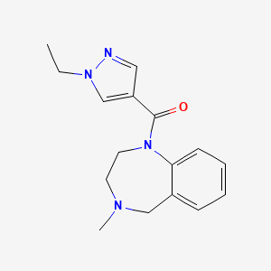 molecular formula C16H20N4O B7612323 (1-ethylpyrazol-4-yl)-(4-methyl-3,5-dihydro-2H-1,4-benzodiazepin-1-yl)methanone 