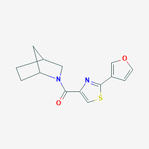 molecular formula C14H14N2O2S B7612348 2-Azabicyclo[2.2.1]heptan-2-yl-[2-(furan-3-yl)-1,3-thiazol-4-yl]methanone 